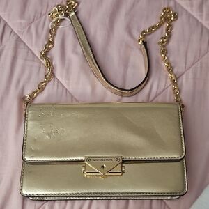 Michael Kors Metallic Gold Crossbody Bag DAMAGED